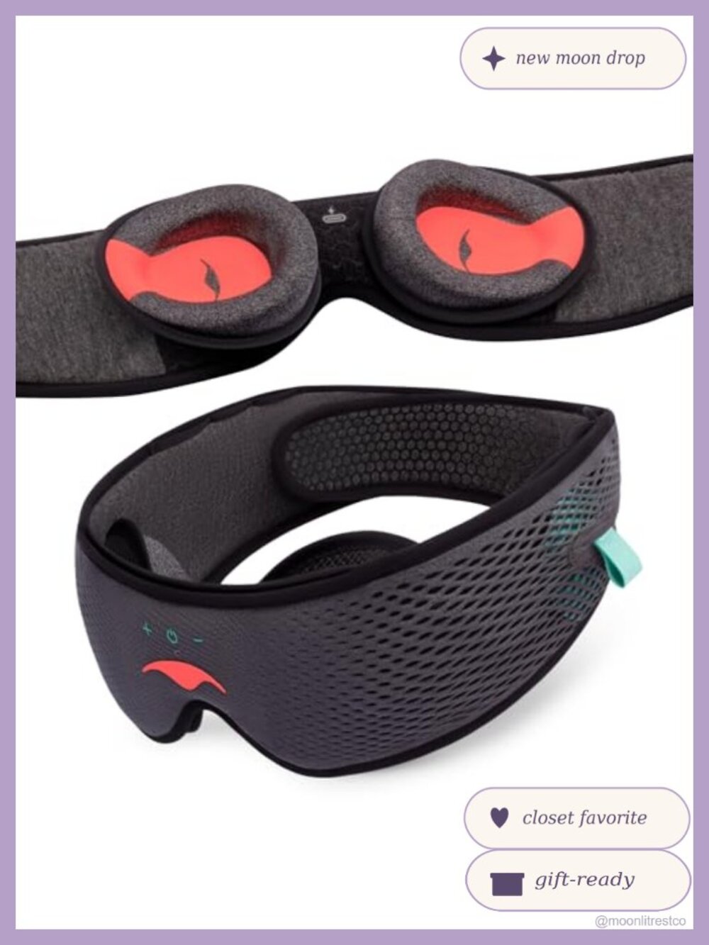 Manta Sleep Mask Bluetooth Headphones 24-Hour Battery Breathable